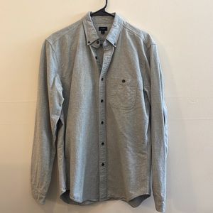 J. Crew Chamois Cloth Shirt with Brown Leather Elbow Patches